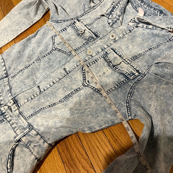 Jean Vintage y2k long sleeve Wide Flare Bootcut button western acid faded bleach - Picture 7 of 9